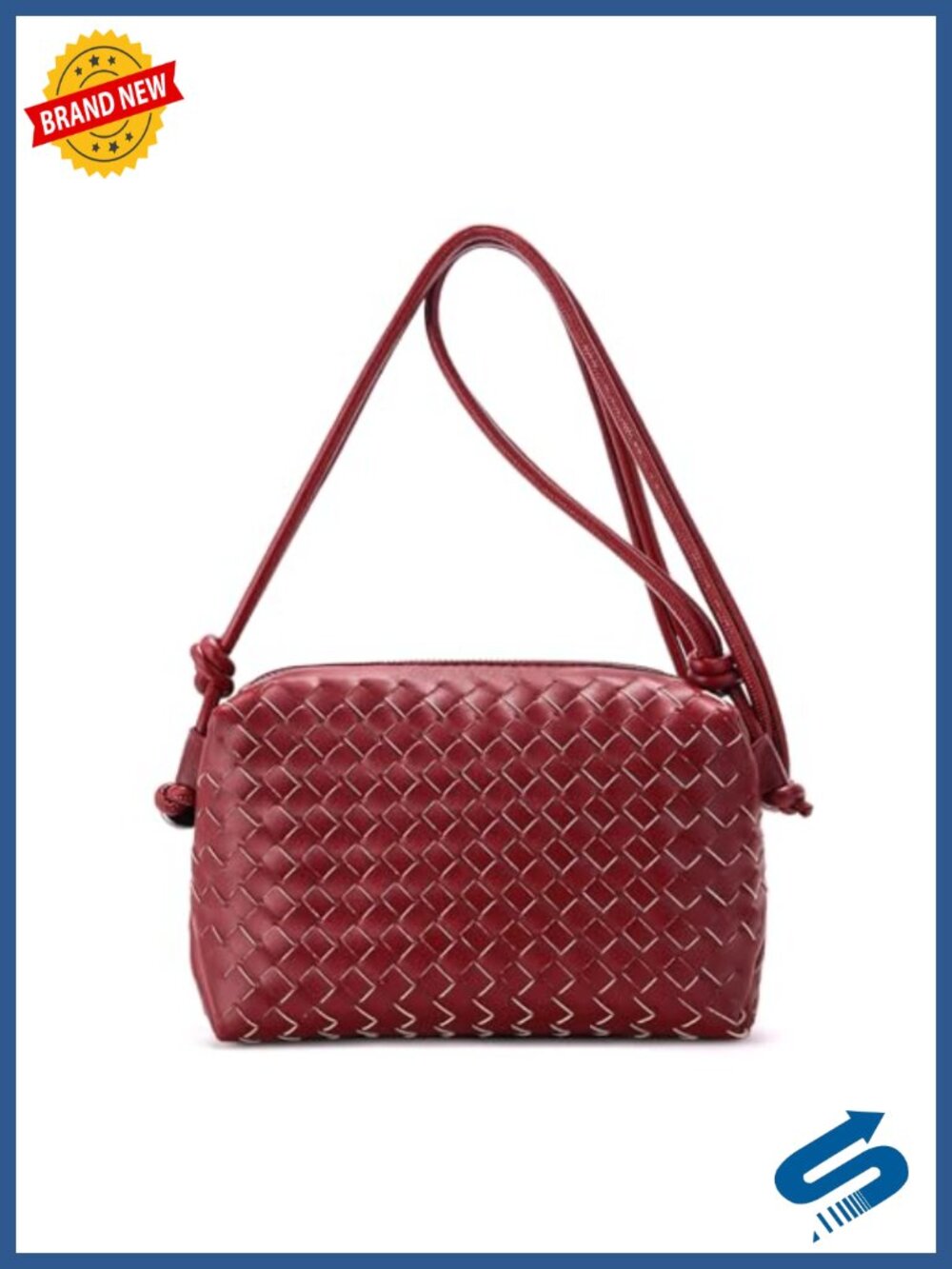 Classic Handwoven Vegan Leather Crossbody Bag Compact Minimalist